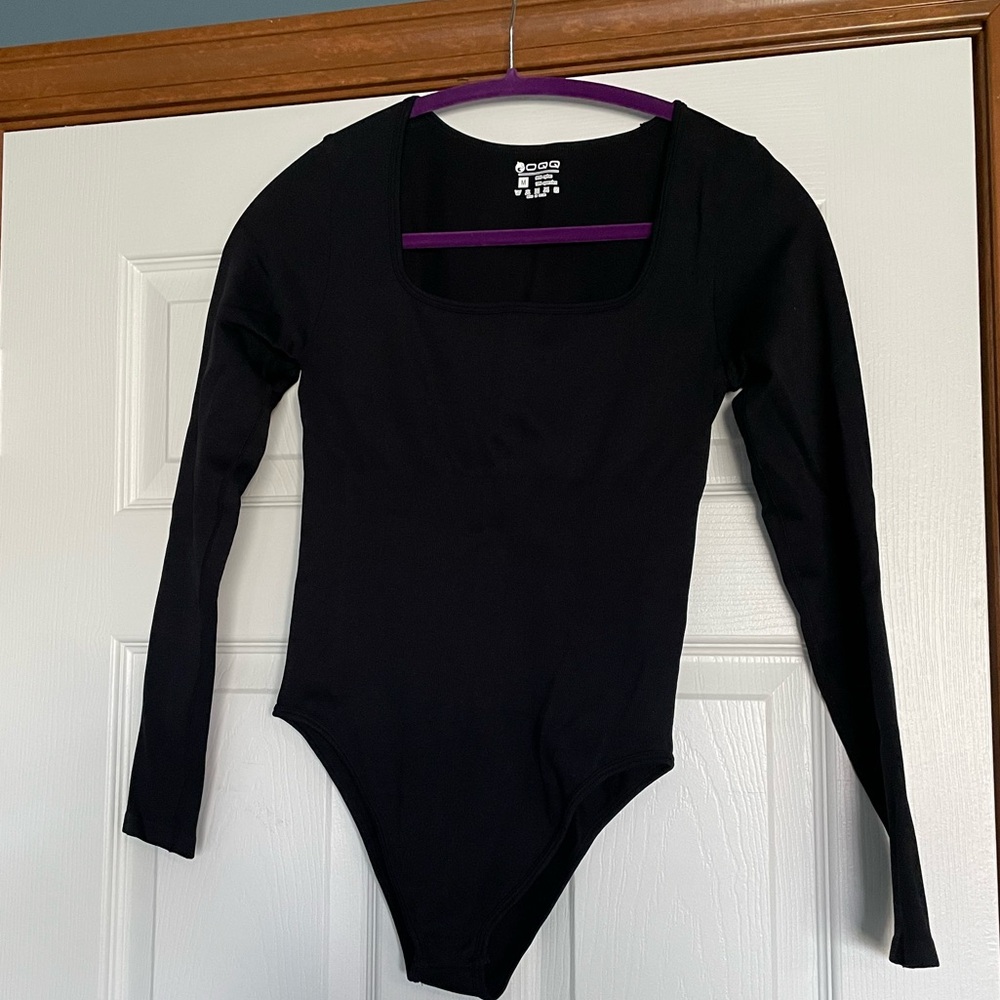 Black Long-Sleeve women’s One-Piece Bodysuit